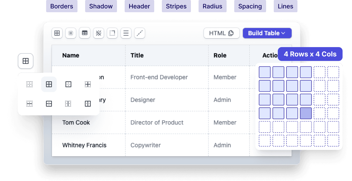 UI Table Builder